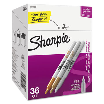 Sharpie® Metallic Fine Point Permanent Marker Value Pack, Fine Bullet Tip, Assorted Colors, 36-pack freeshipping - TVN Wholesale